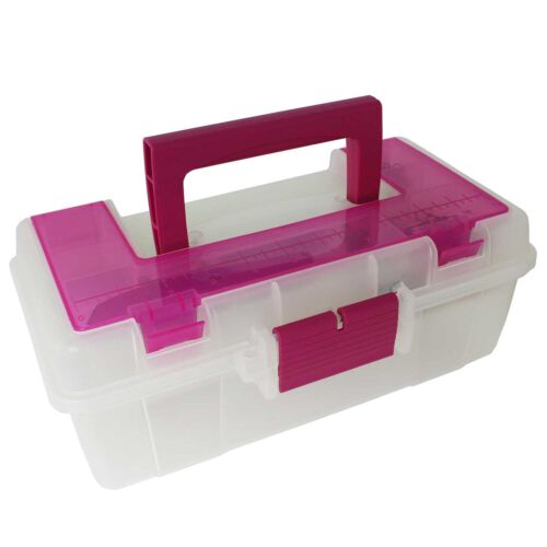 Pink 13 inch Craft Storage Tool Box - Lift-Out Tray